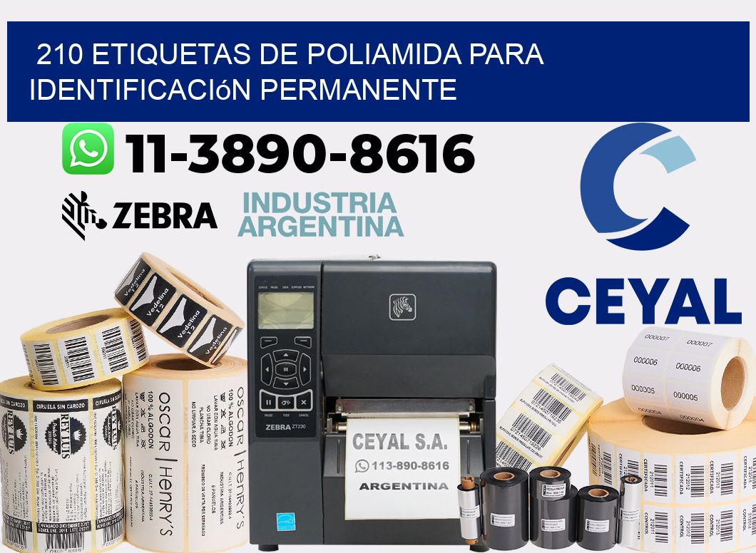 210 Etiquetas de poliamida para identificación permanente