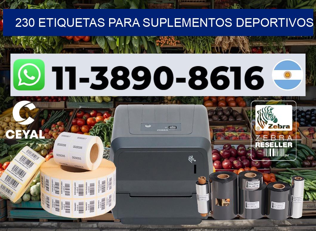 230 Etiquetas para suplementos deportivos