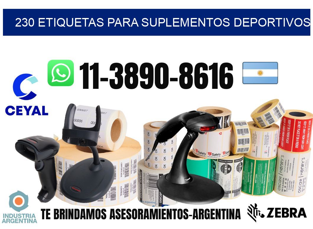 230 Etiquetas para suplementos deportivos