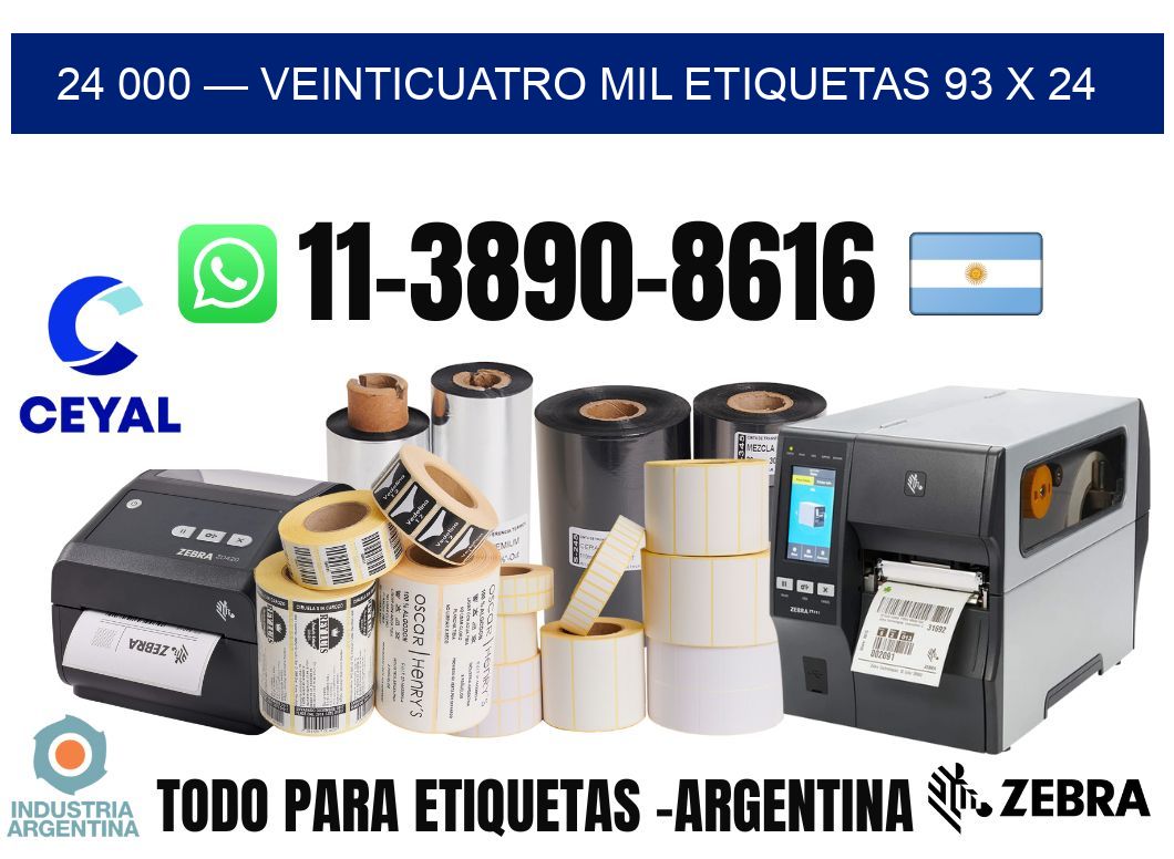 24 000 — veinticuatro mil etiquetas 93 x 24