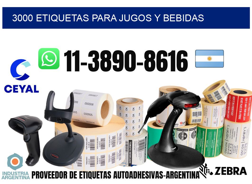 3000 Etiquetas para jugos y bebidas
