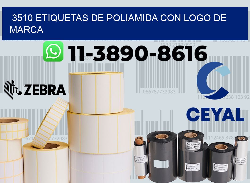 3510 Etiquetas de poliamida con logo de marca