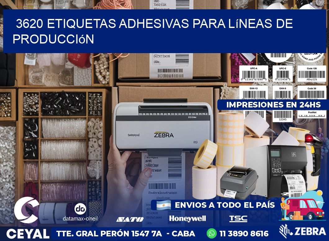 3620 Etiquetas adhesivas para líneas de producción
