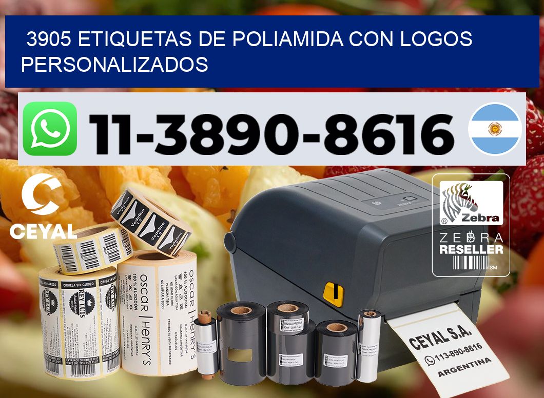 3905 Etiquetas de poliamida con logos personalizados