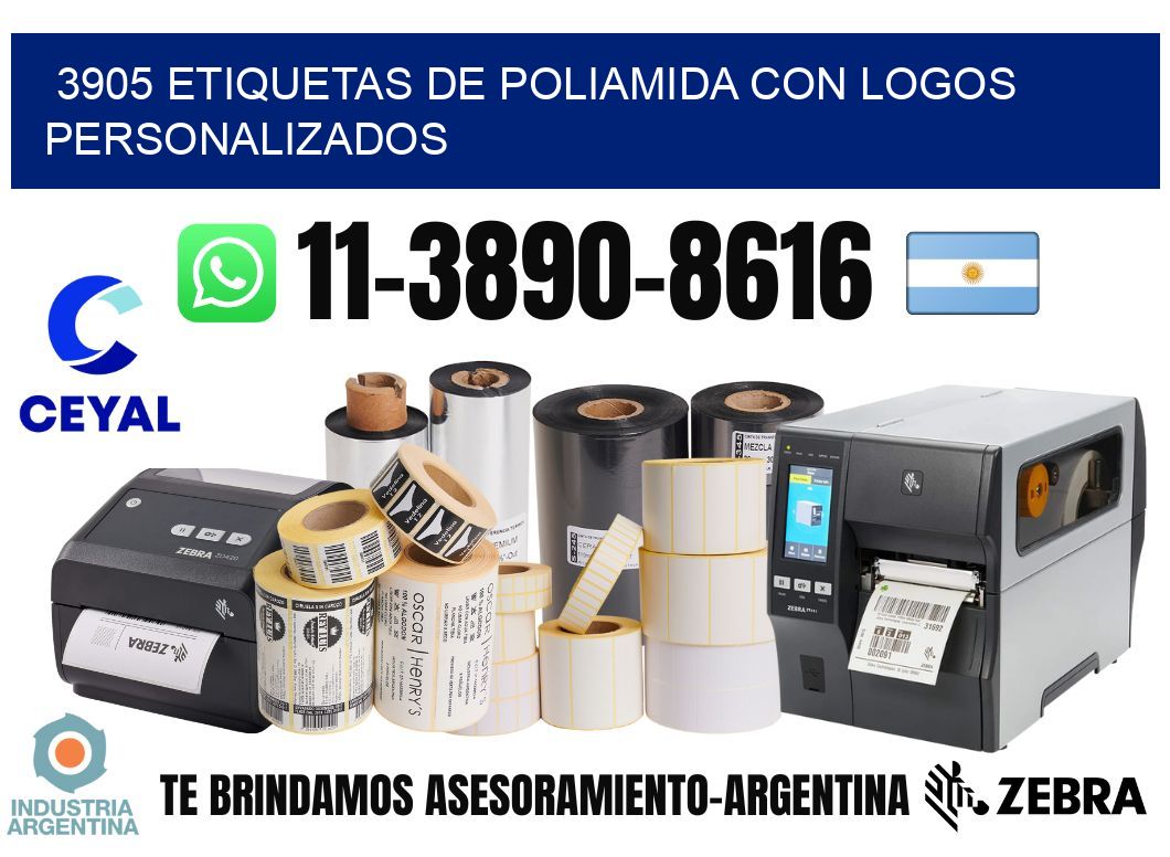 3905 Etiquetas de poliamida con logos personalizados