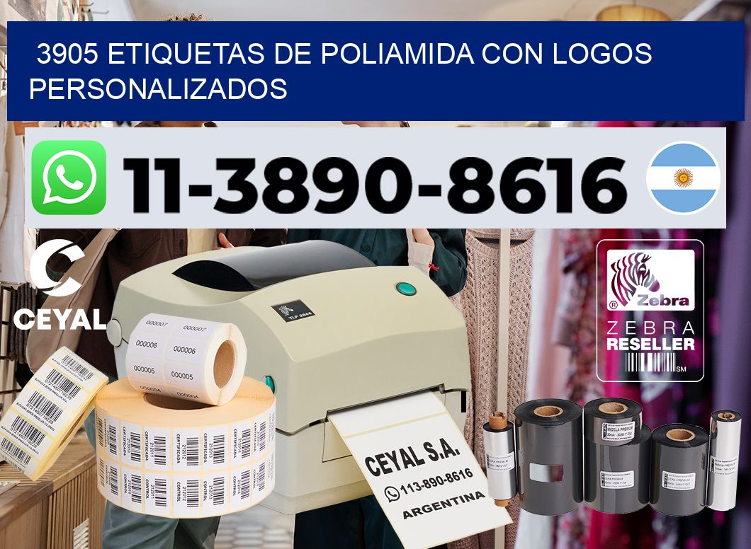 3905 Etiquetas de poliamida con logos personalizados