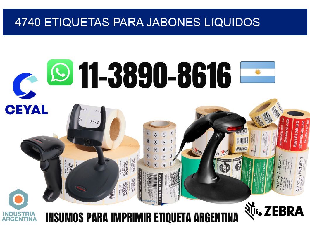 4740 Etiquetas para jabones líquidos
