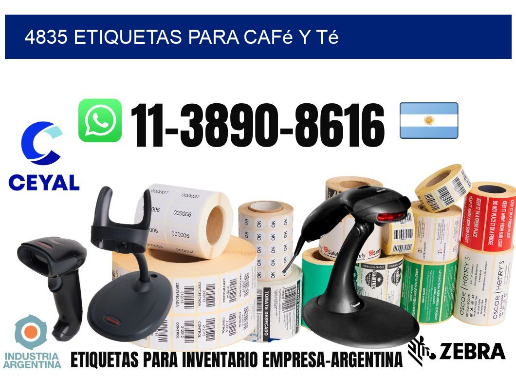 4835 Etiquetas para café y té