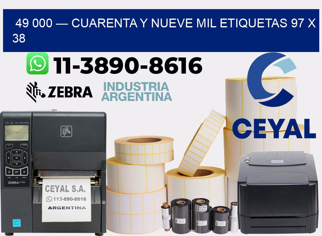 49 000 — cuarenta y nueve mil etiquetas 97 x 38