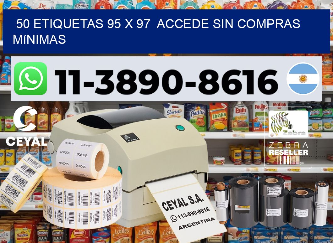 50 etiquetas 95 x 97  Accede sin compras mínimas