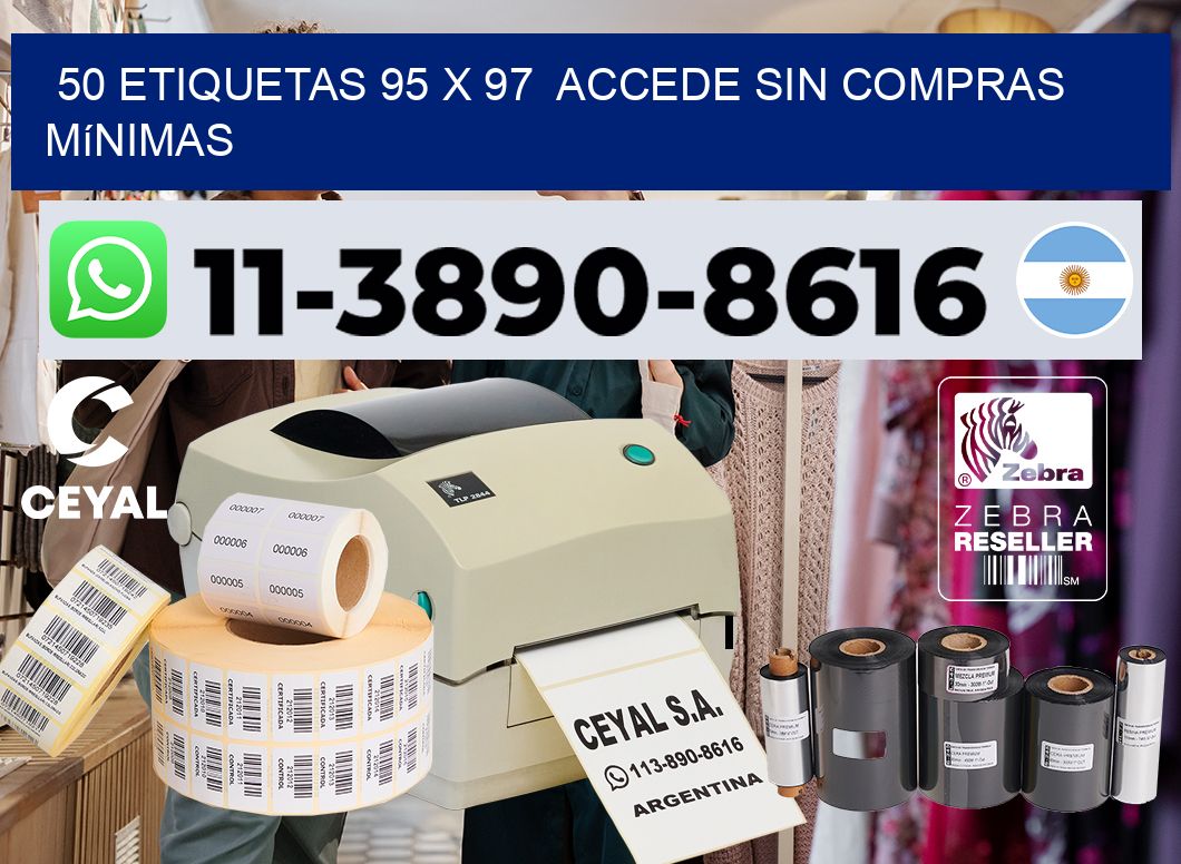 50 etiquetas 95 x 97  Accede sin compras mínimas