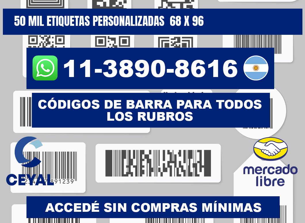 50 mil etiquetas personalizadas  68 x 96