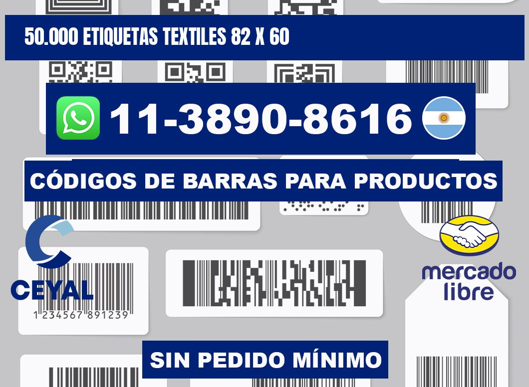 50.000 ETIQUETAS TEXTILES 82 x 60