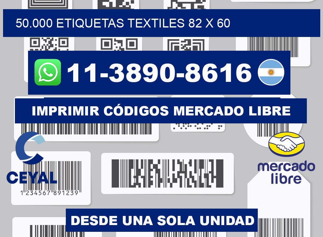 50.000 ETIQUETAS TEXTILES 82 x 60
