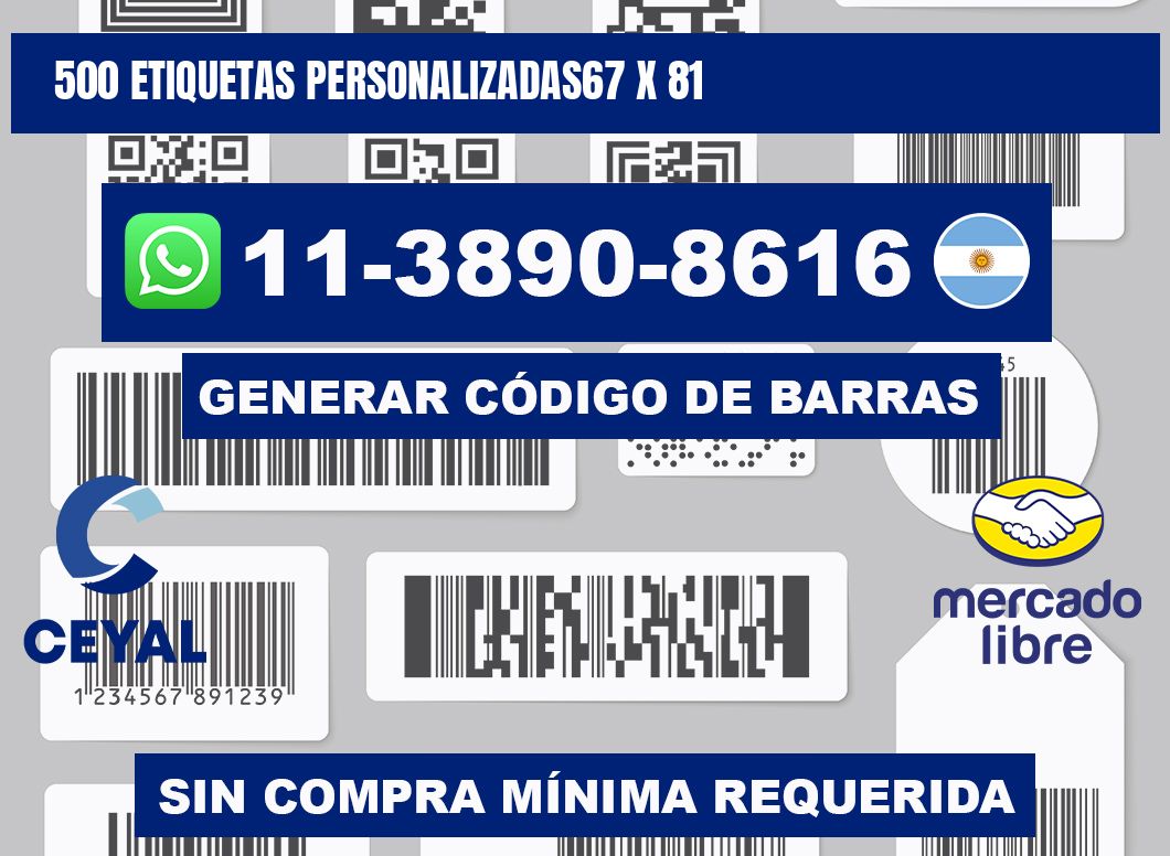 500 ETIQUETAS PERSONALIZADAS67 x 81