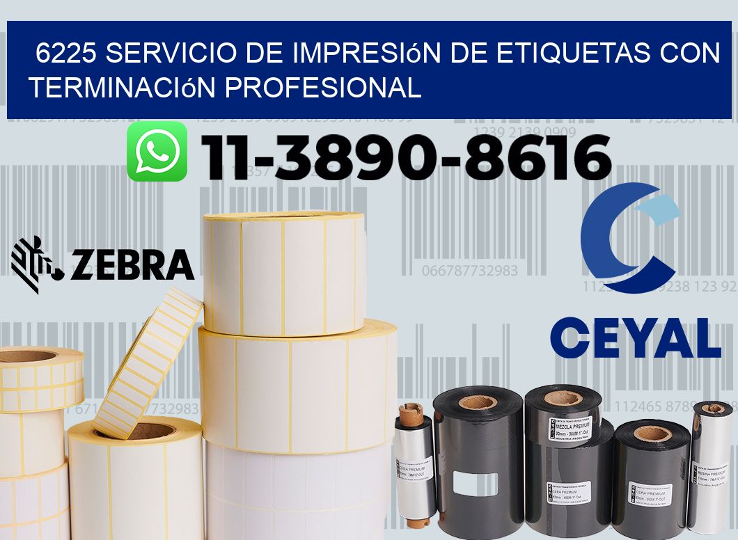 6225 Servicio de impresión de etiquetas con terminación profesional