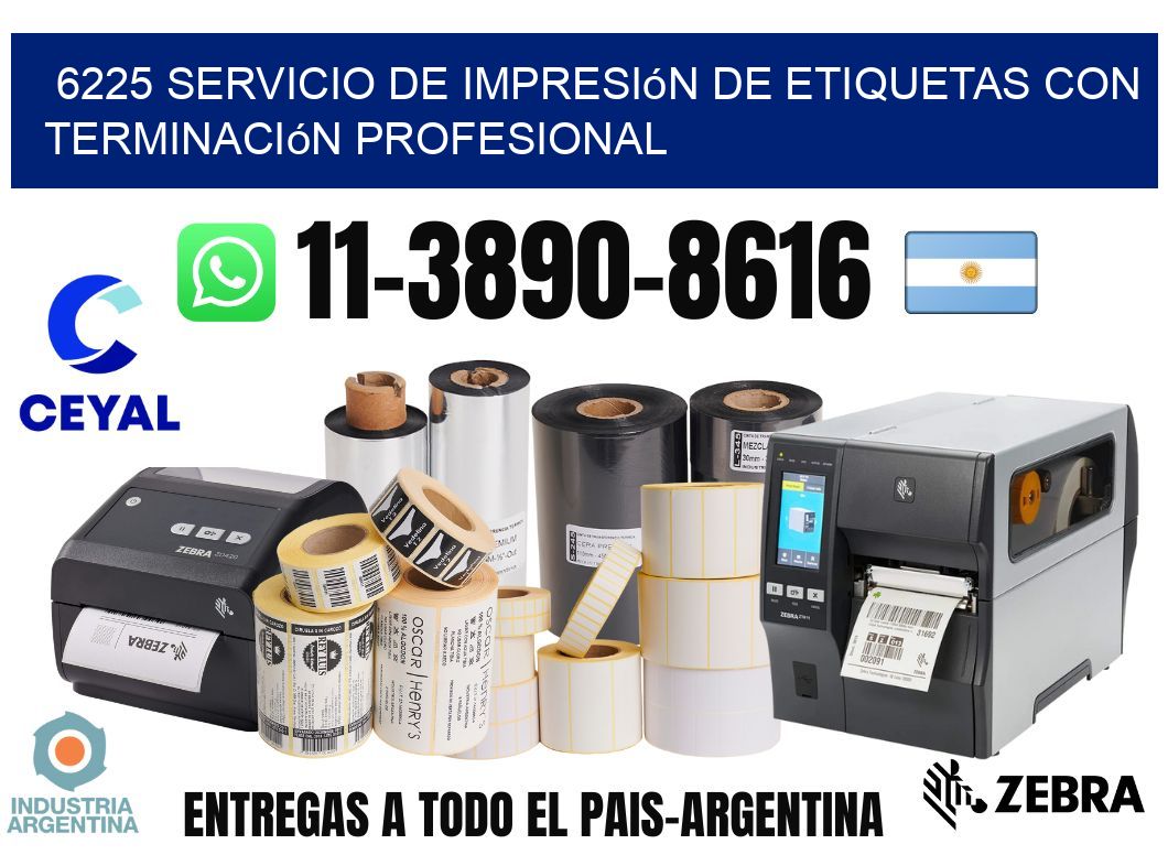 6225 Servicio de impresión de etiquetas con terminación profesional