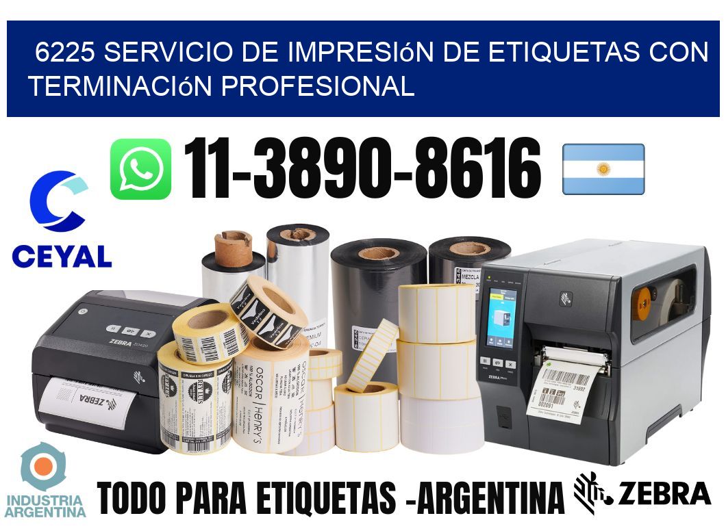 6225 Servicio de impresión de etiquetas con terminación profesional
