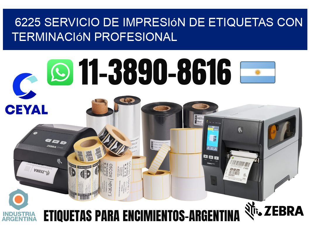 6225 Servicio de impresión de etiquetas con terminación profesional