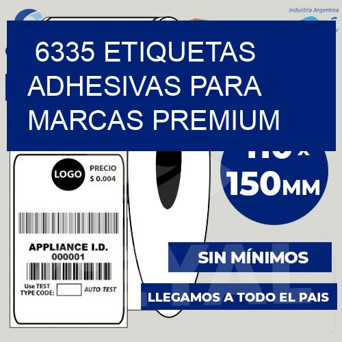 6335 Etiquetas adhesivas para marcas premium