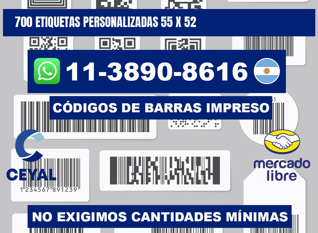 700 ETIQUETAS PERSONALIZADAS 55 x 52