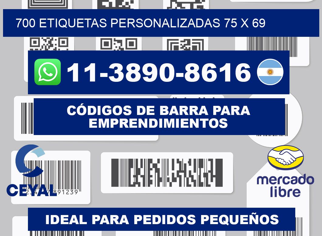 700 ETIQUETAS PERSONALIZADAS 75 x 69