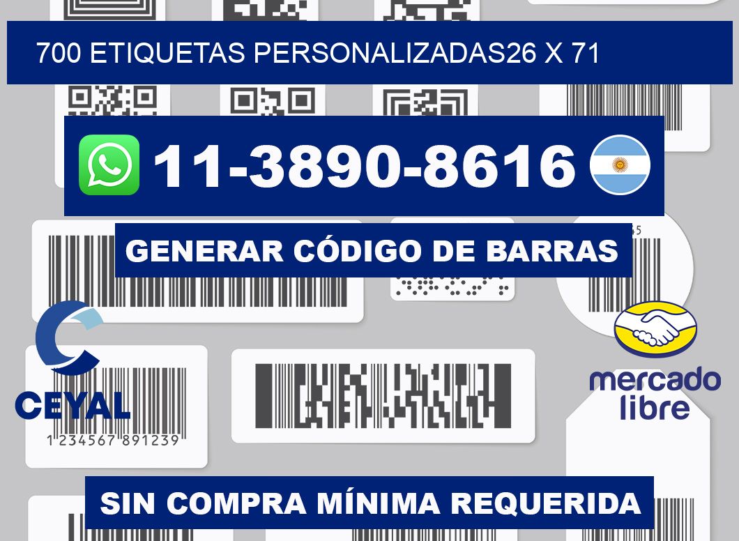 700 ETIQUETAS PERSONALIZADAS26 x 71