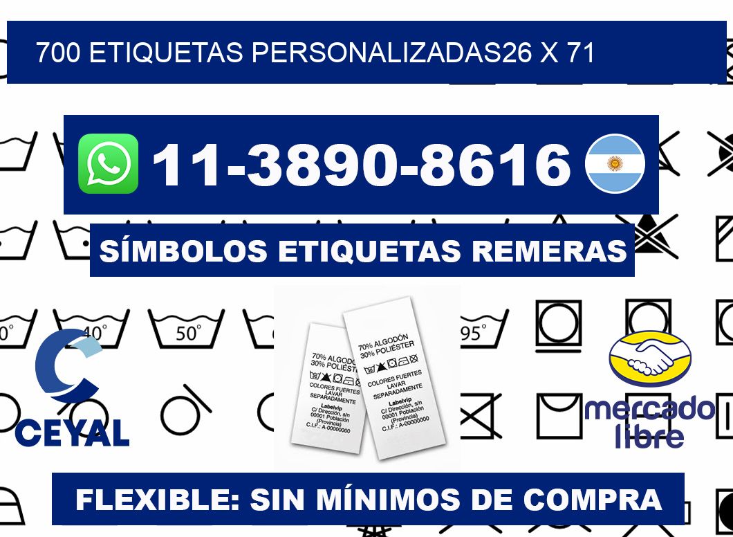 700 ETIQUETAS PERSONALIZADAS26 x 71
