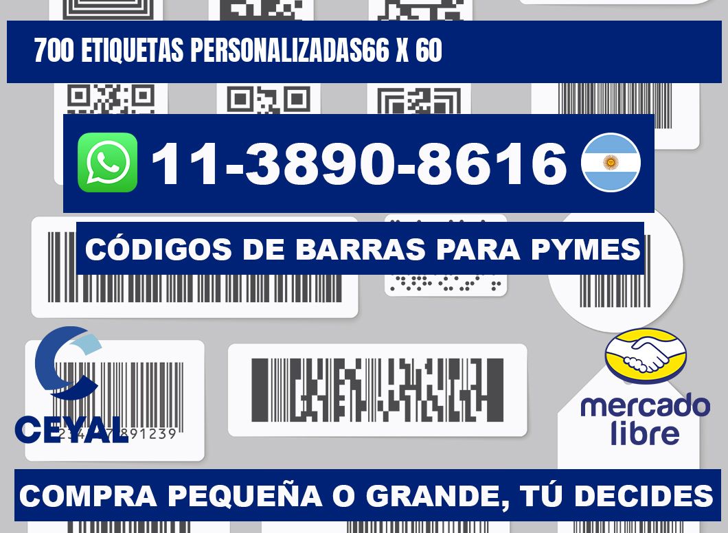 700 ETIQUETAS PERSONALIZADAS66 x 60