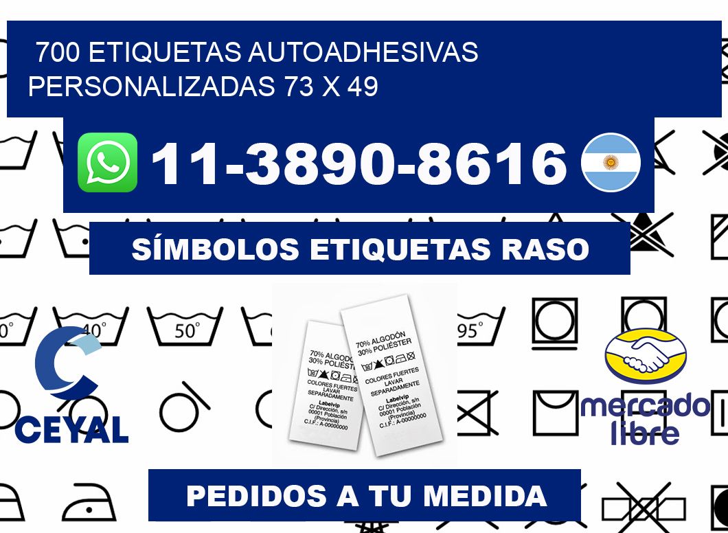 700 Etiquetas autoadhesivas personalizadas 73 x 49