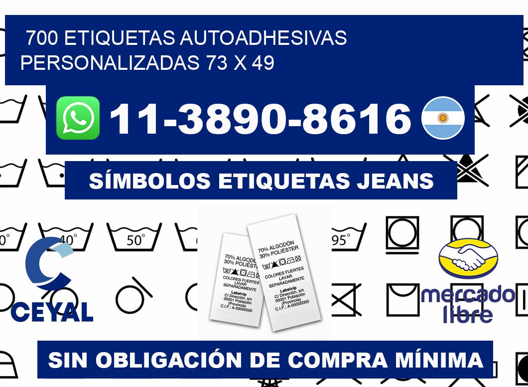 700 Etiquetas autoadhesivas personalizadas 73 x 49