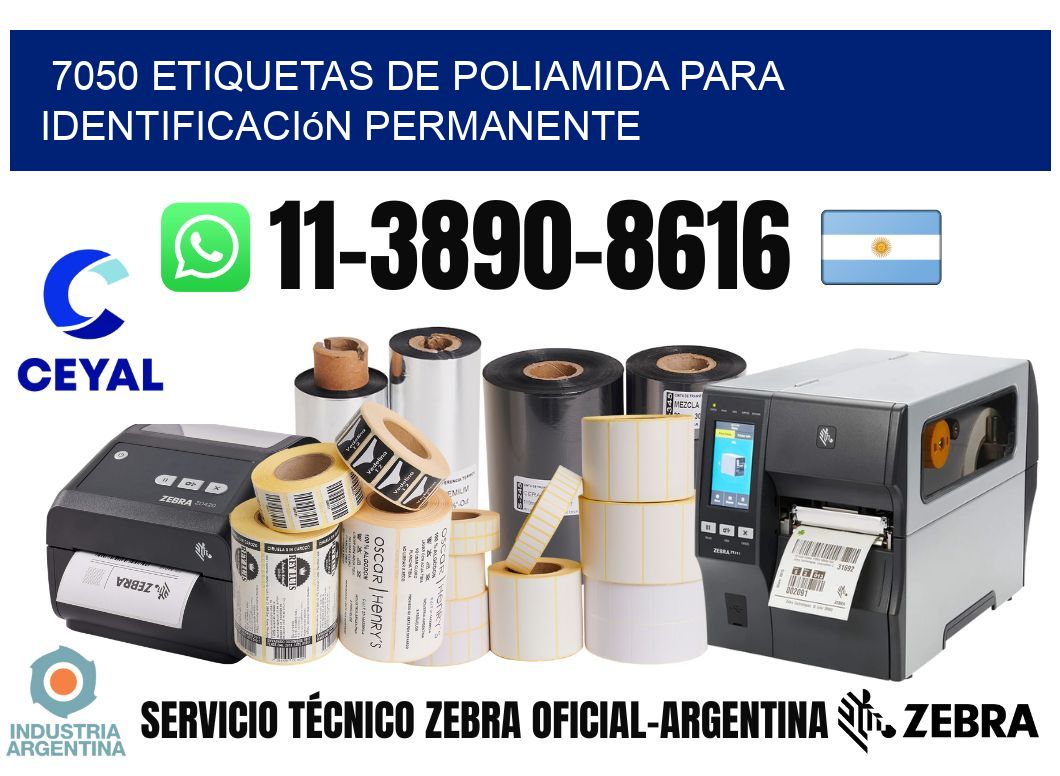 7050 Etiquetas de poliamida para identificación permanente
