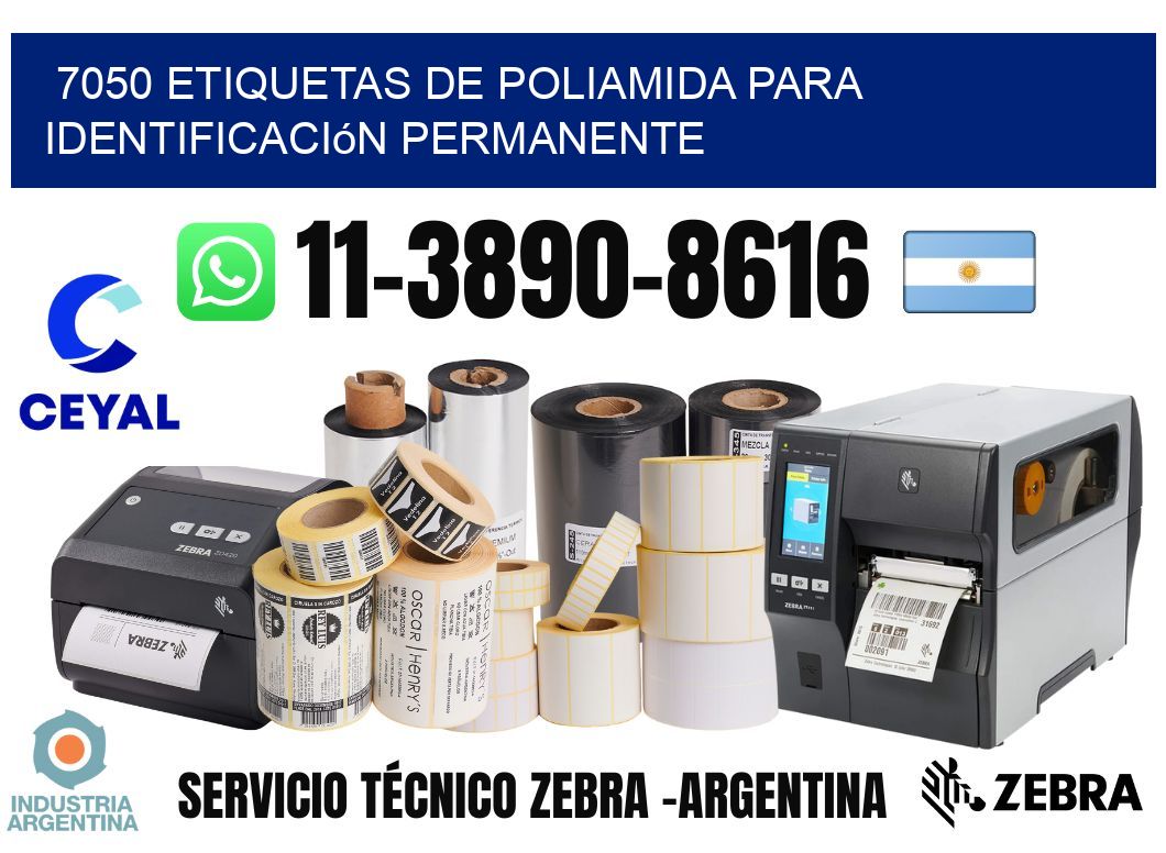 7050 Etiquetas de poliamida para identificación permanente