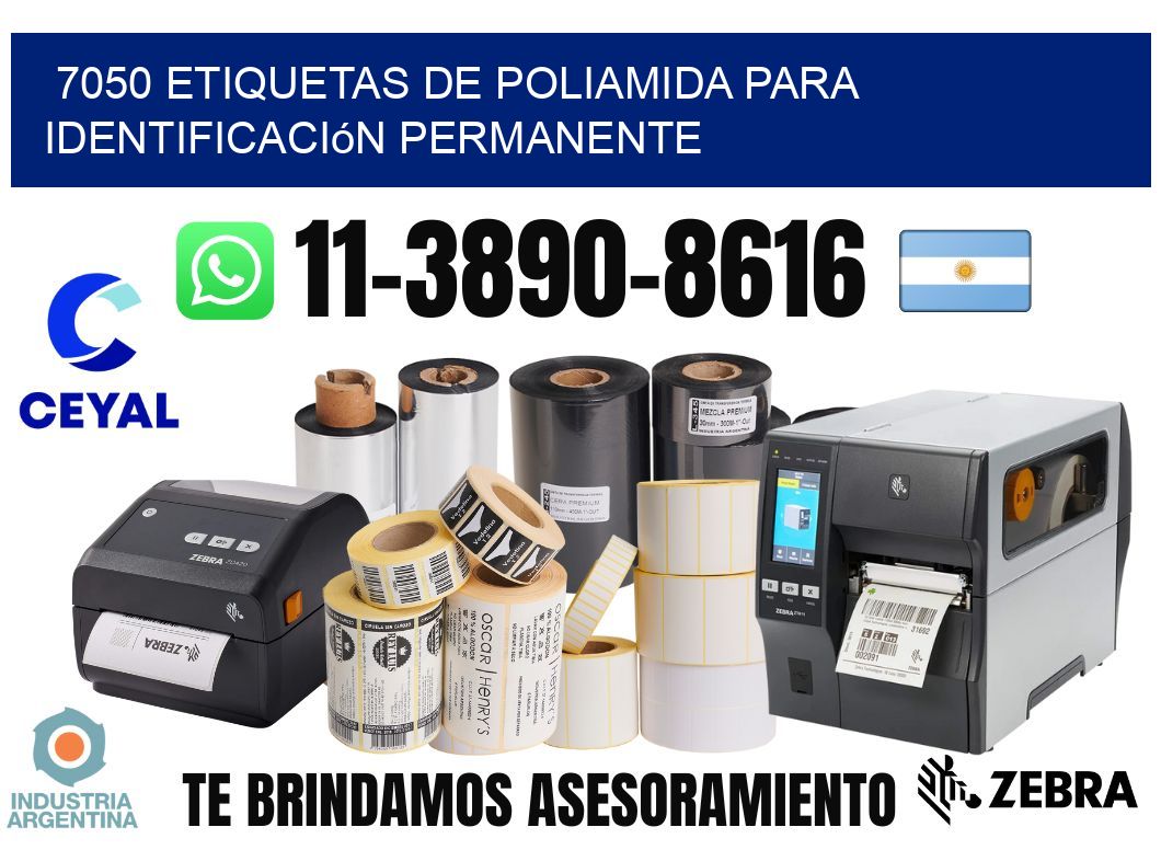 7050 Etiquetas de poliamida para identificación permanente