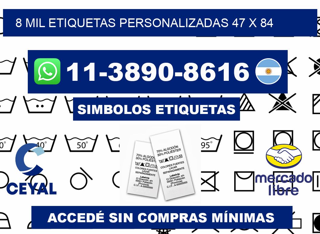 8 mil etiquetas personalizadas 47 x 84