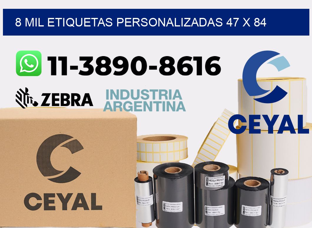 8 mil etiquetas personalizadas 47 x 84