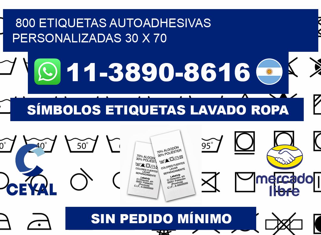 800 Etiquetas autoadhesivas personalizadas 30 x 70