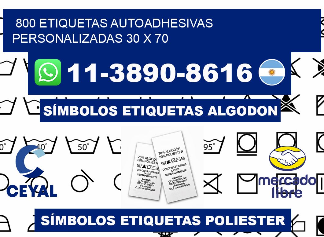 800 Etiquetas autoadhesivas personalizadas 30 x 70