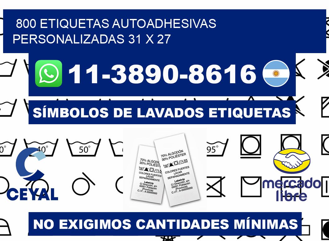 800 Etiquetas autoadhesivas personalizadas 31 x 27