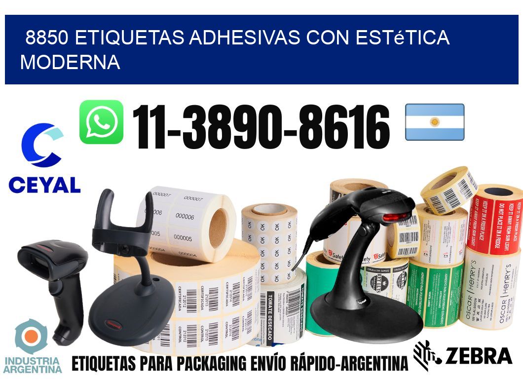 8850 Etiquetas adhesivas con estética moderna