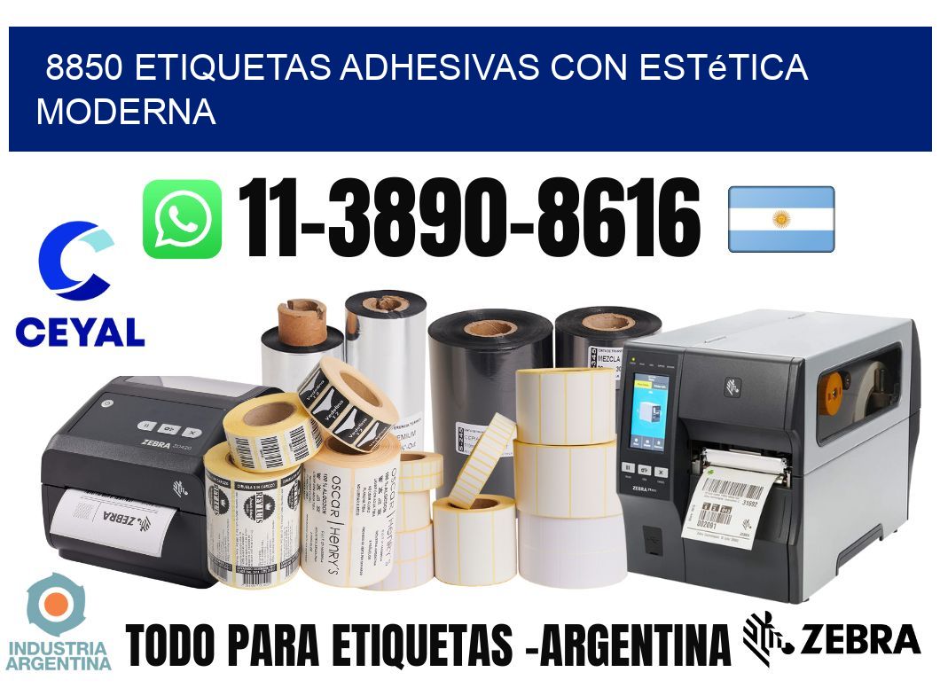 8850 Etiquetas adhesivas con estética moderna