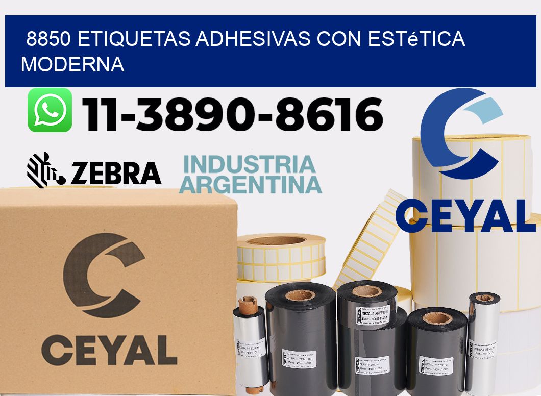 8850 Etiquetas adhesivas con estética moderna