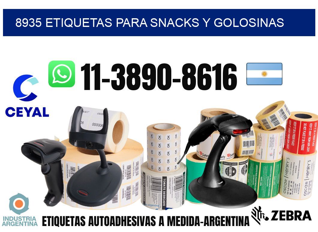 8935 Etiquetas para snacks y golosinas