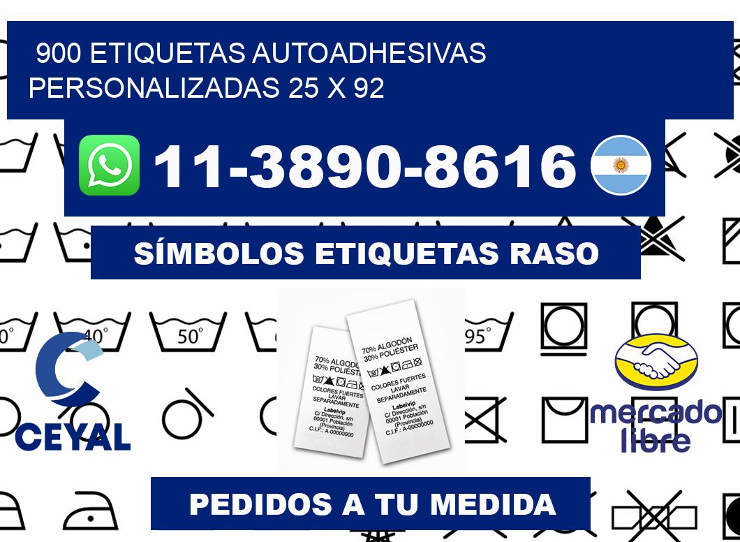 900 Etiquetas autoadhesivas personalizadas 25 x 92