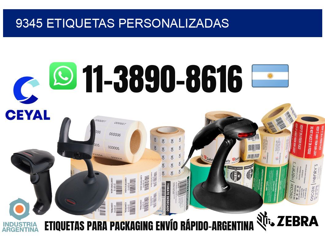9345 etiquetas personalizadas