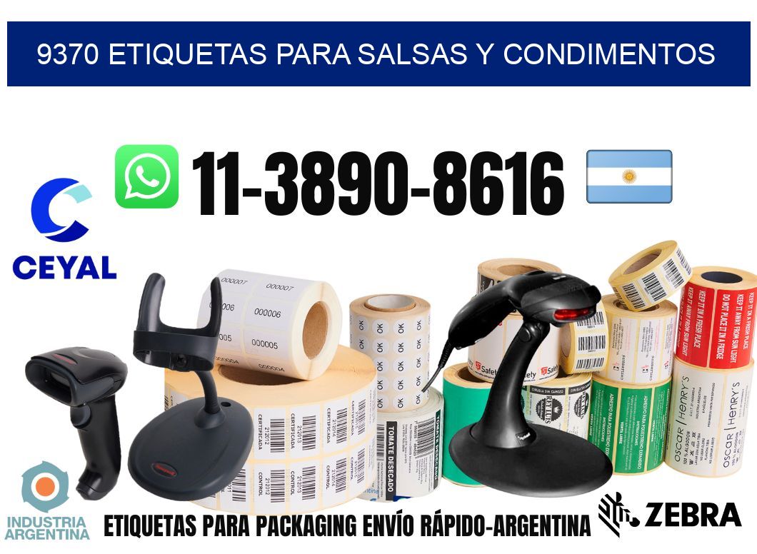 9370 Etiquetas para salsas y condimentos