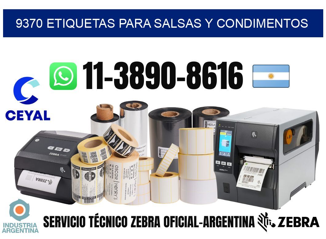 9370 Etiquetas para salsas y condimentos