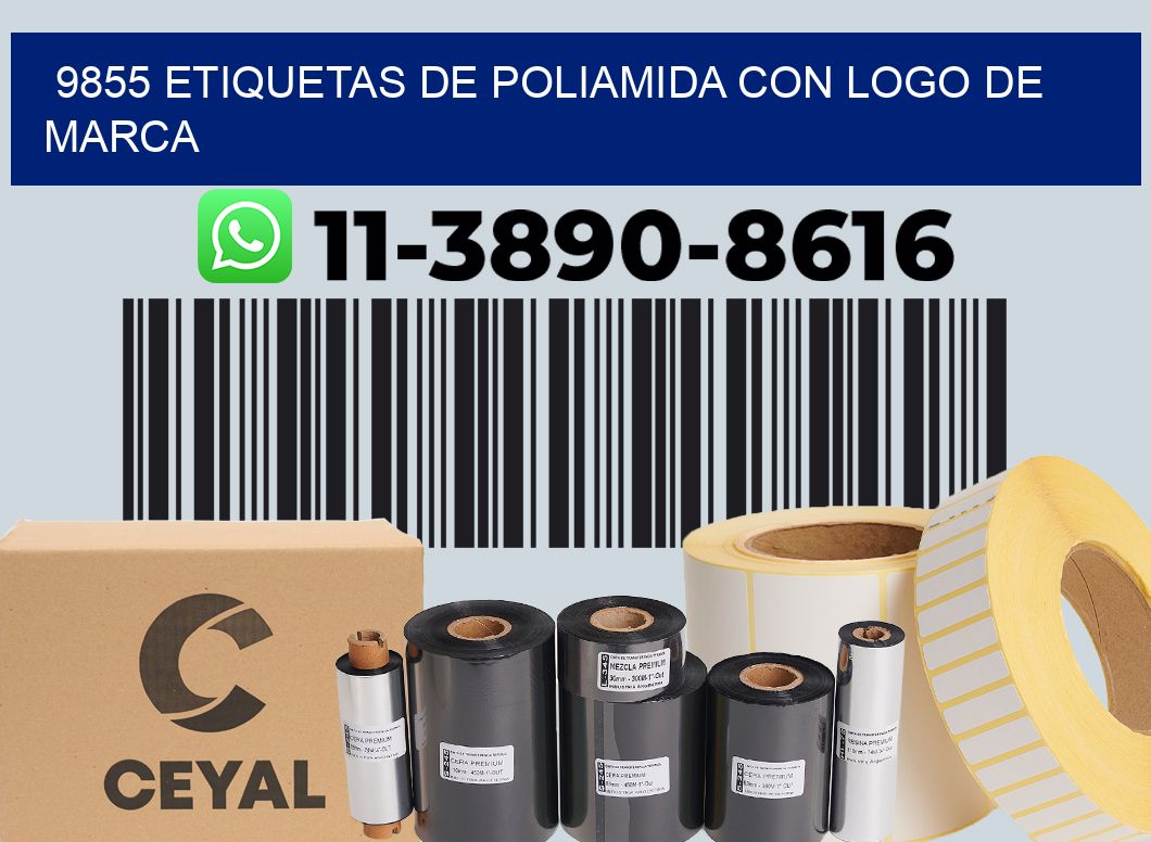 9855 Etiquetas de poliamida con logo de marca
