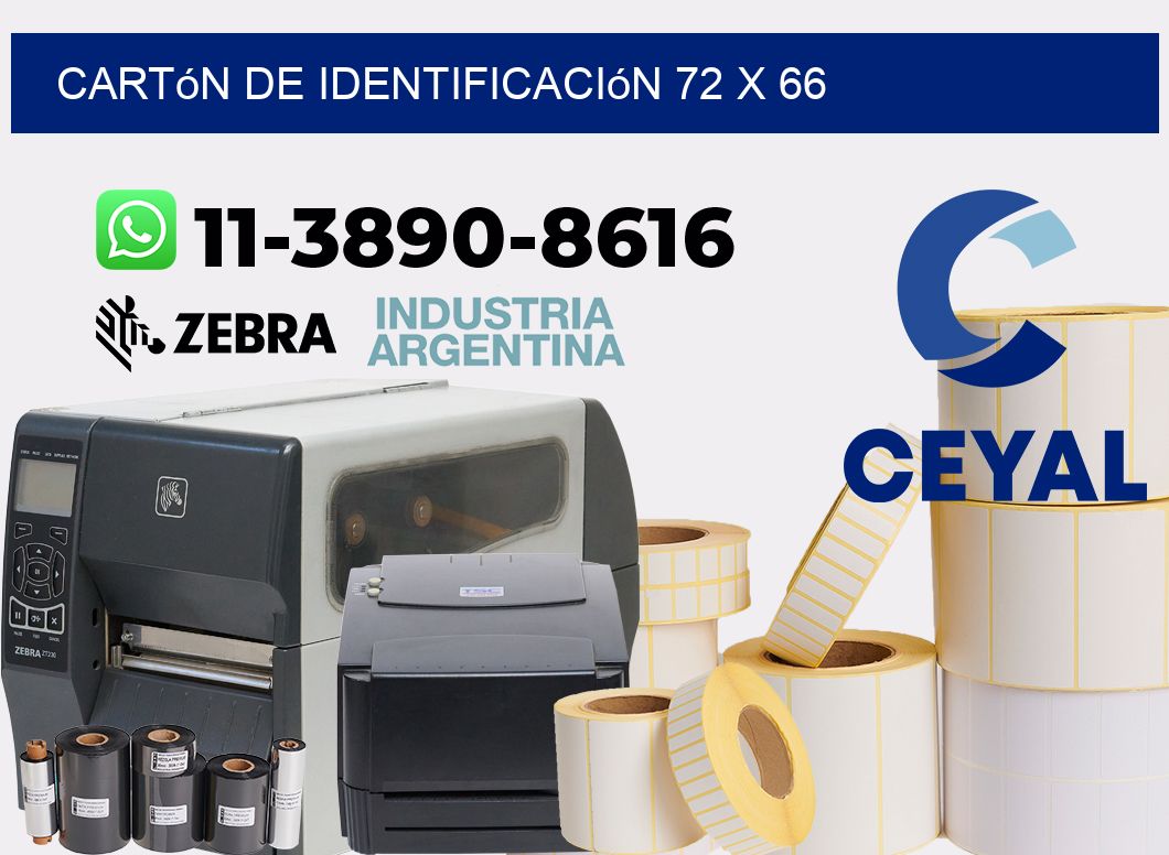 Cartón de identificación 72 x 66