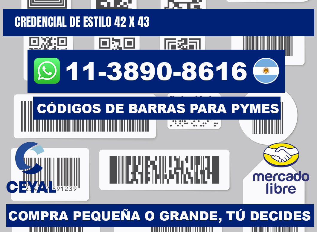 Credencial de estilo 42 x 43